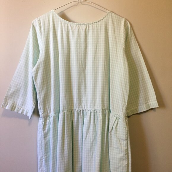French Quintessence Elgantine Dress in Powder Blue Gingham Cotton - Picture 6 of 16